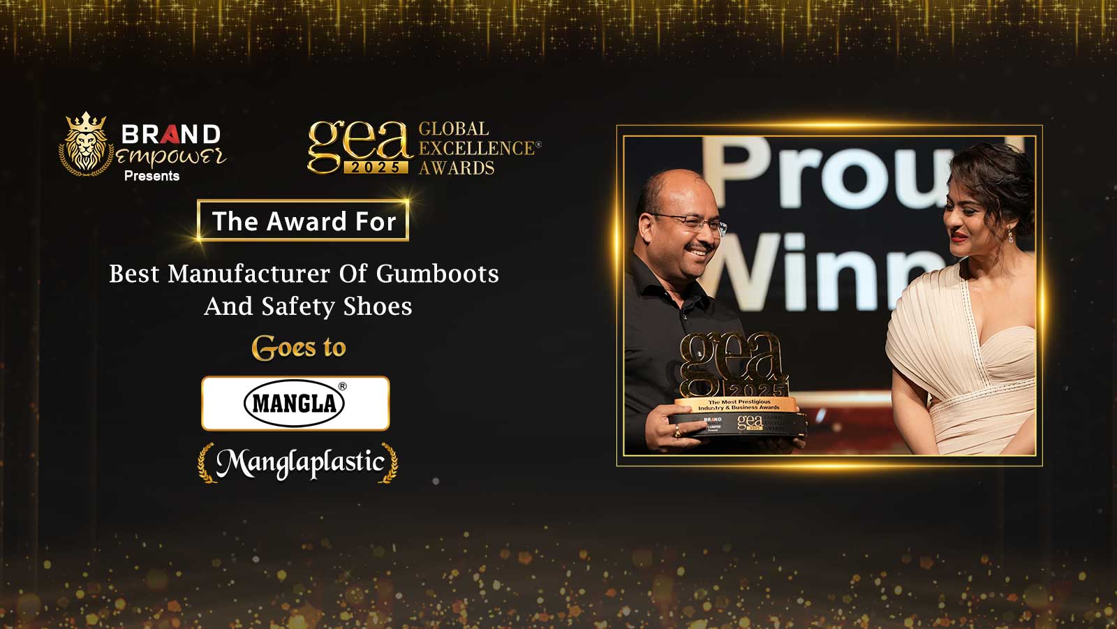 Awarded Best Manufacturer of Gumboots & Safety Shoes at GEA 2025 in Delhi